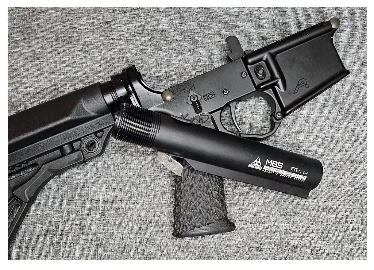 AR-15 fitted with the Fry Tech MBS